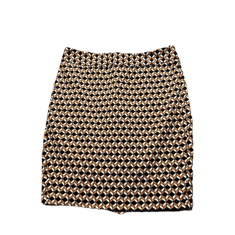 Ann Taylor Pencil‎ Skirt Womens 4P Multicolor Geometric 3D Cube Print Back Zip